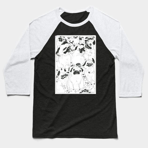 PUGS Baseball T-Shirt by RachelMSilva